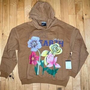 Lifted Anchors Brown Acrylic Paint Hoodie sz M Msrp $150